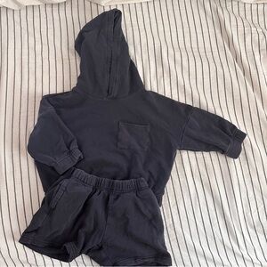 H&M Navy Hoodie and Shorts Set - 3T